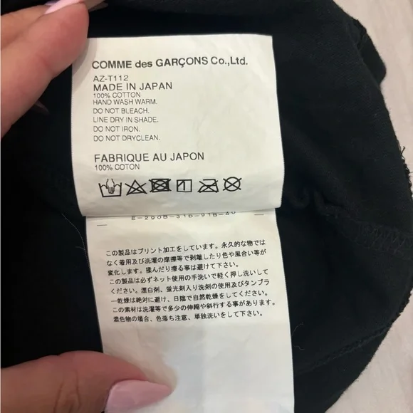 AUTHENTIC Comme des Garcons Black Tee men’s XL - Picture 3 of 5
